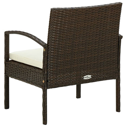 Tuinstoel Met Kussen Poly Rattan Bruin
