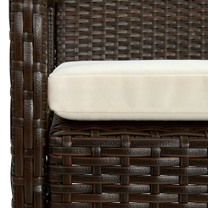 Tuinstoel Met Kussen Poly Rattan Bruin