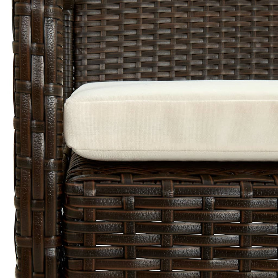 Tuinstoel Met Kussen Poly Rattan Bruin