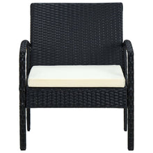 Tuinstoel Met Kussen Poly Rattan Zwart en wit