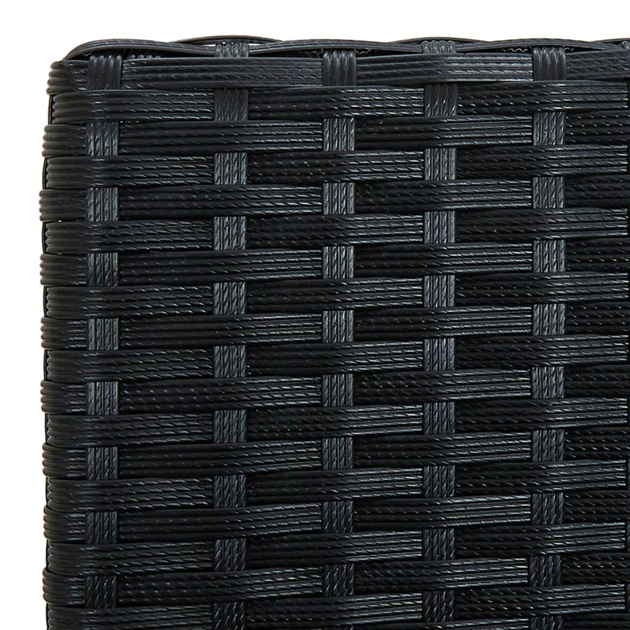 Tuinstoel Met Kussen Poly Rattan Zwart en wit