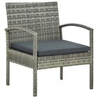 Garden chair with cushion poly rattan grey