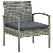 Tuinstoel poly rattan grijs 58x58x72 cm