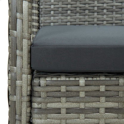 Tuinstoel Met Kussen Poly Rattan Grijs