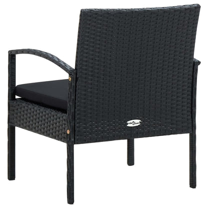 Tuinstoel Met Kussen Poly Rattan Zwart