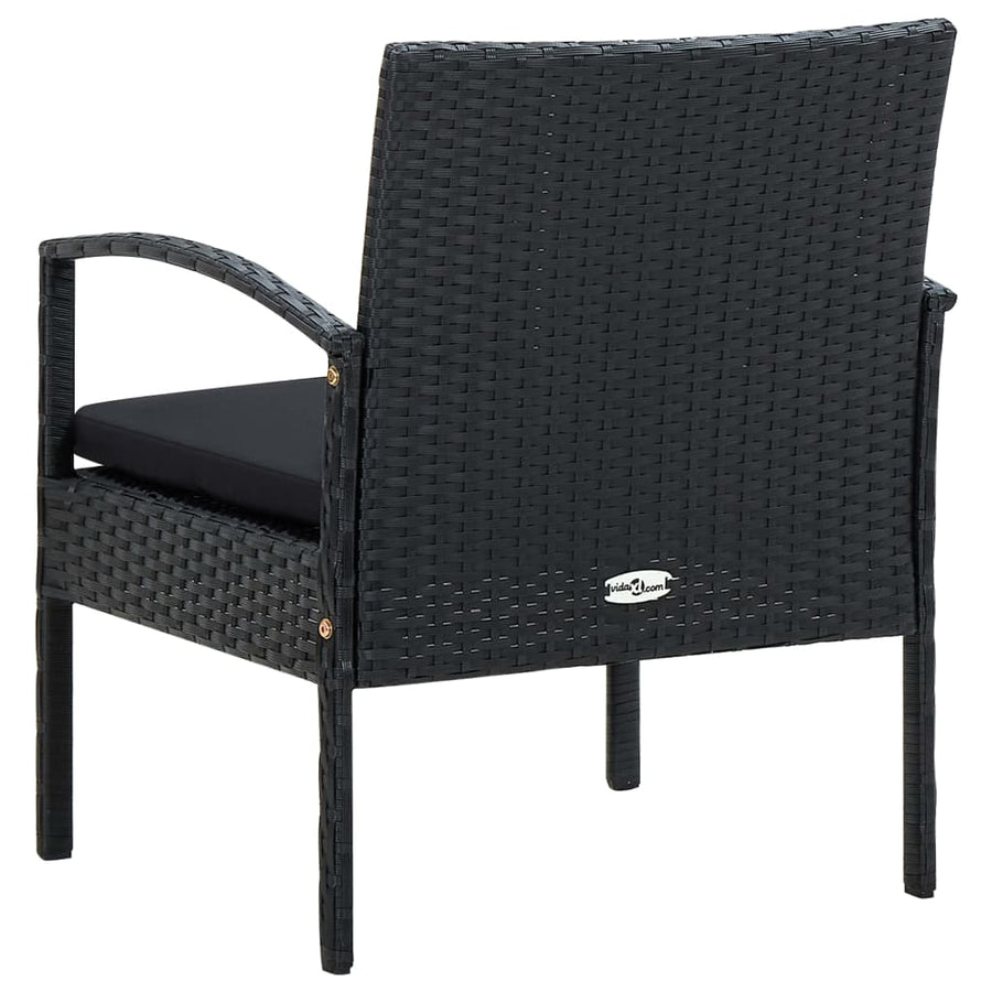 Tuinstoel Met Kussen Poly Rattan Zwart