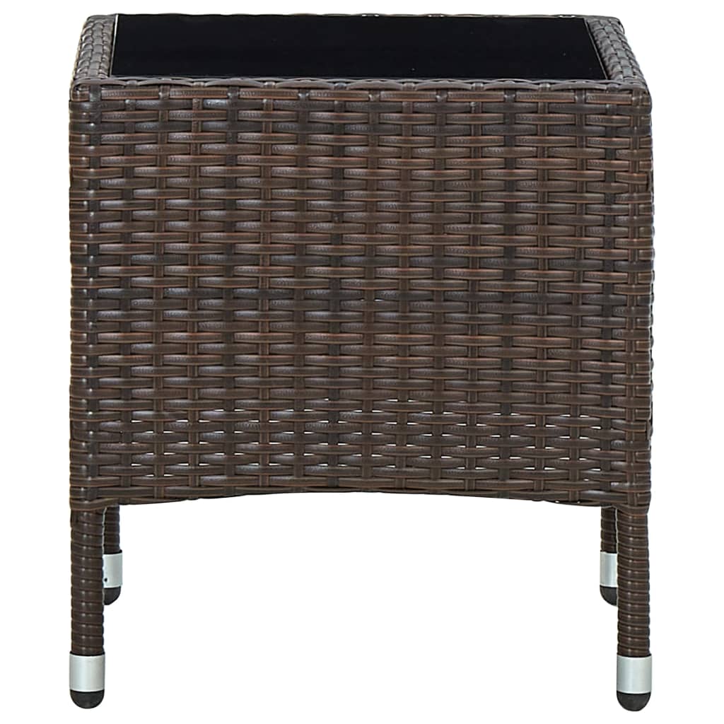 Tuintafel 40X40X45 Cm Poly Rattan Bruin