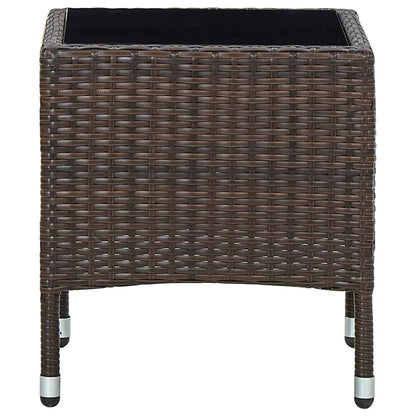 Tuintafel 40X40X45 Cm Poly Rattan Bruin