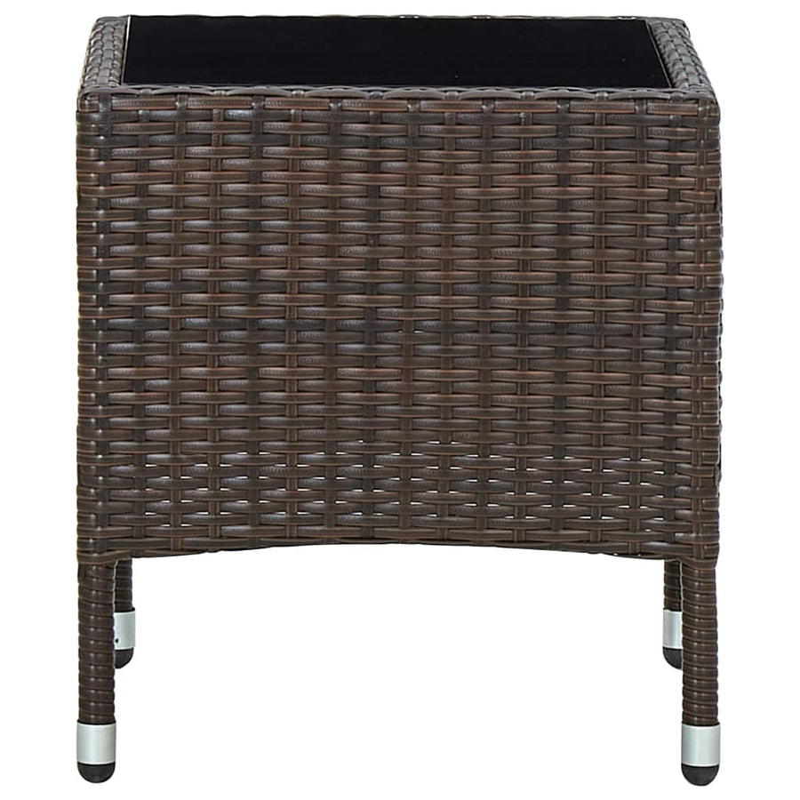 Tuintafel 40X40X45 Cm Poly Rattan Bruin