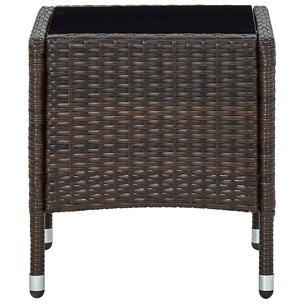 Tuintafel 40X40X45 Cm Poly Rattan Bruin