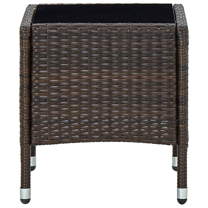 Tuintafel 40X40X45 Cm Poly Rattan Bruin