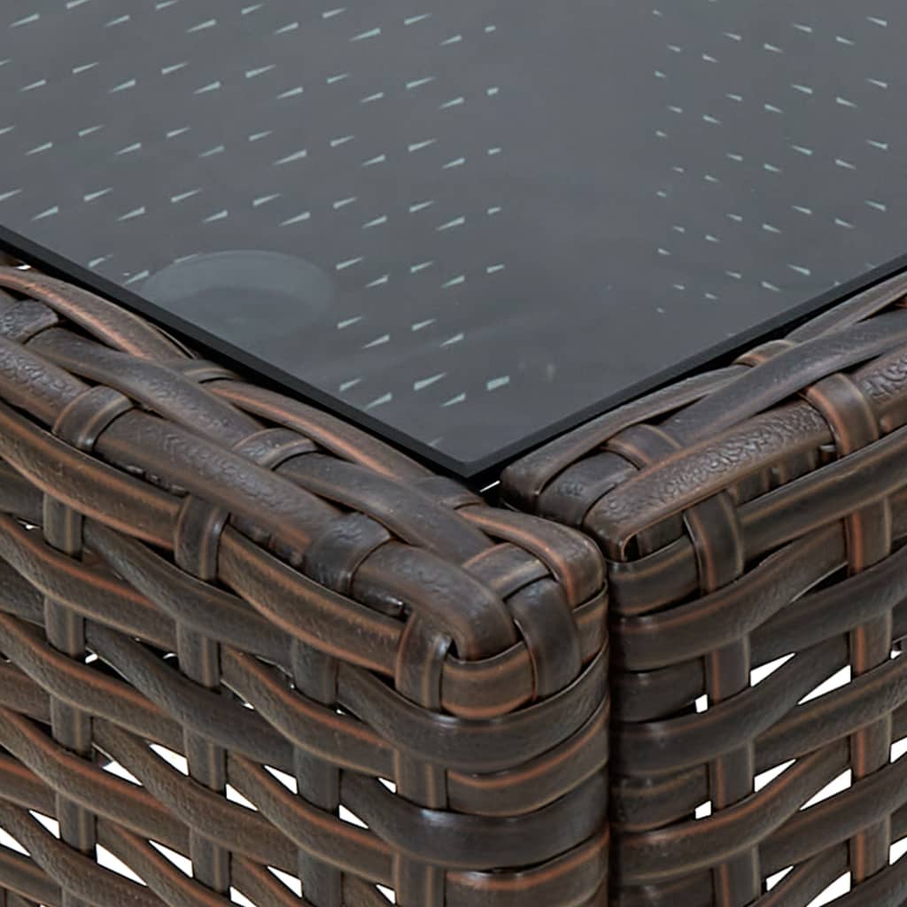 Tuintafel 40X40X45 Cm Poly Rattan Bruin