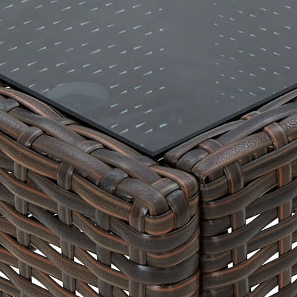 Tuintafel 40X40X45 Cm Poly Rattan Bruin