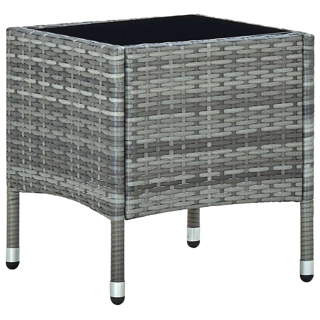 Tuintafel 40X40X45 Cm Poly Rattan Grijs