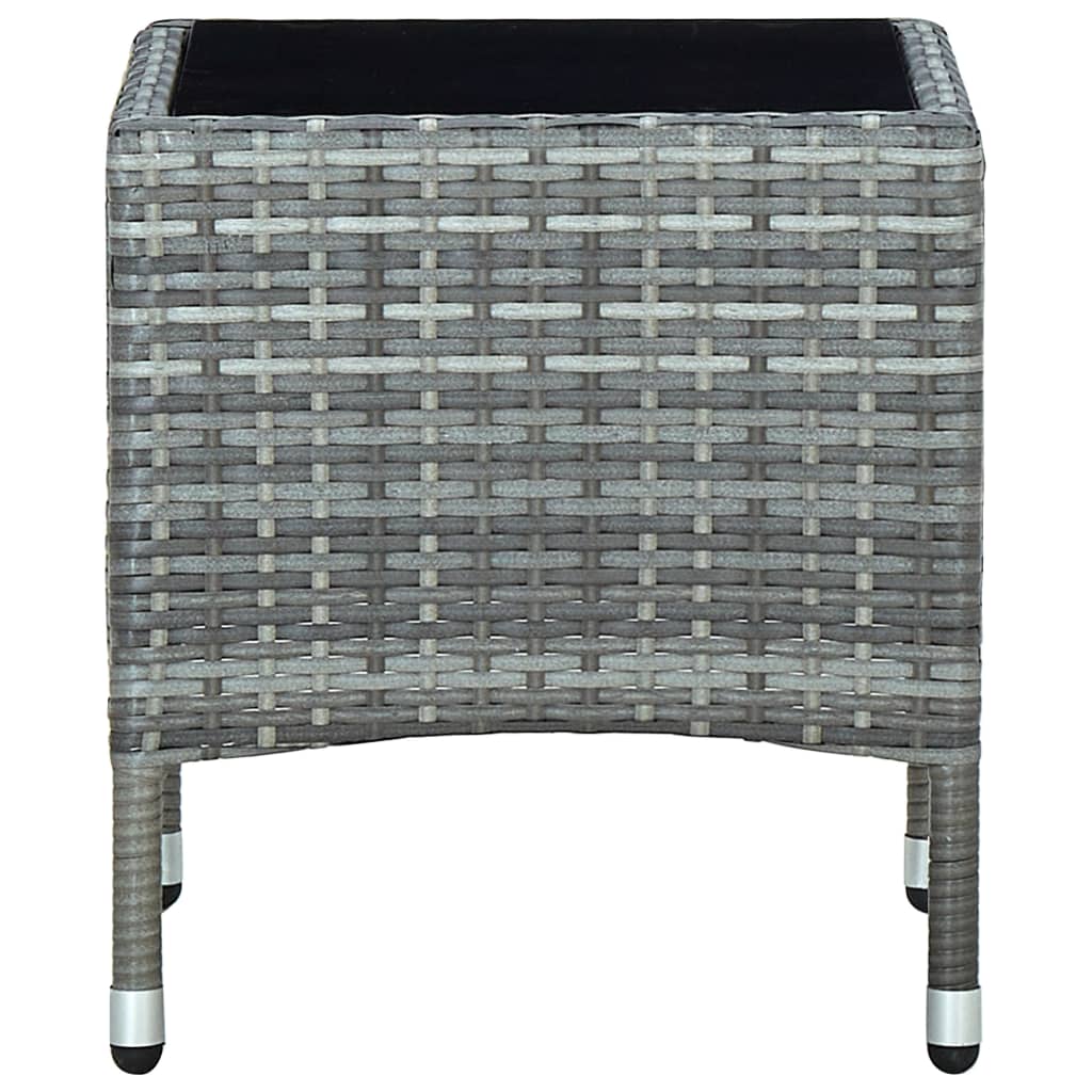 Tuintafel 40X40X45 Cm Poly Rattan Grijs