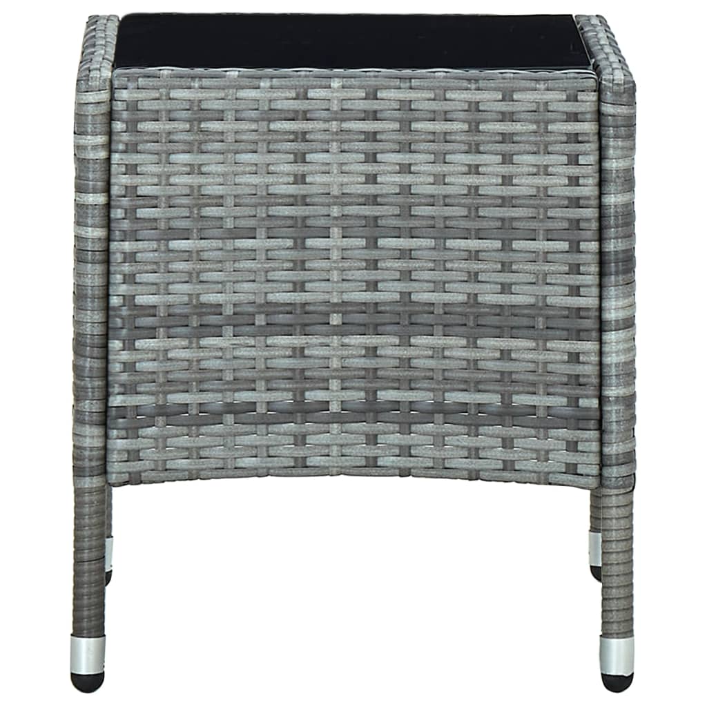 Tuintafel 40X40X45 Cm Poly Rattan Grijs