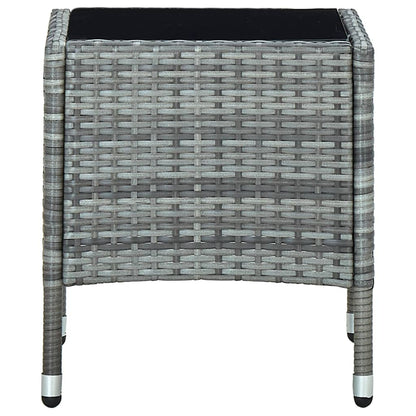 Tuintafel 40X40X45 Cm Poly Rattan Grijs