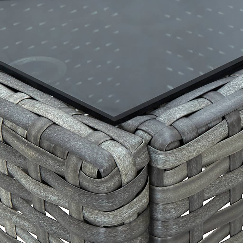 Tuintafel 40X40X45 Cm Poly Rattan Grijs