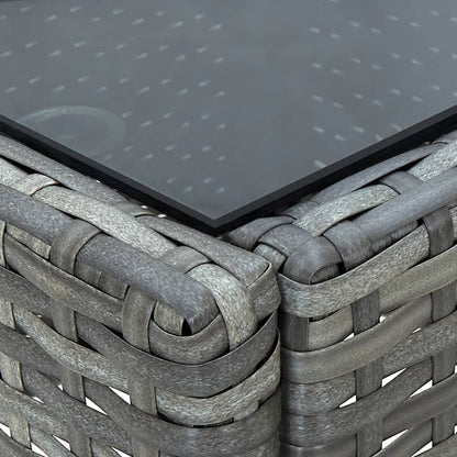 Tuintafel 40X40X45 Cm Poly Rattan Grijs