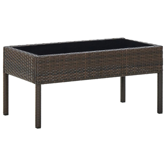 Tuintafel 75X40X37 Cm Poly Rattan Bruin