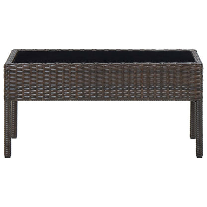 Tuintafel 75X40X37 Cm Poly Rattan Bruin