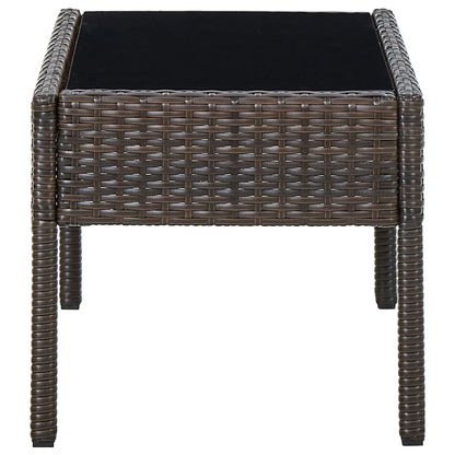 Tuintafel 75X40X37 Cm Poly Rattan Bruin