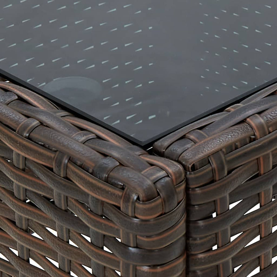 Tuintafel 75X40X37 Cm Poly Rattan Bruin
