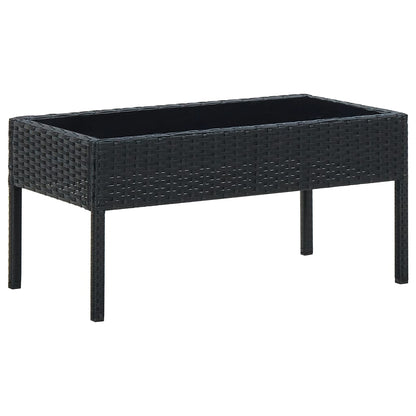 Tuintafel 75X40X37 Cm Poly Rattan Bruin