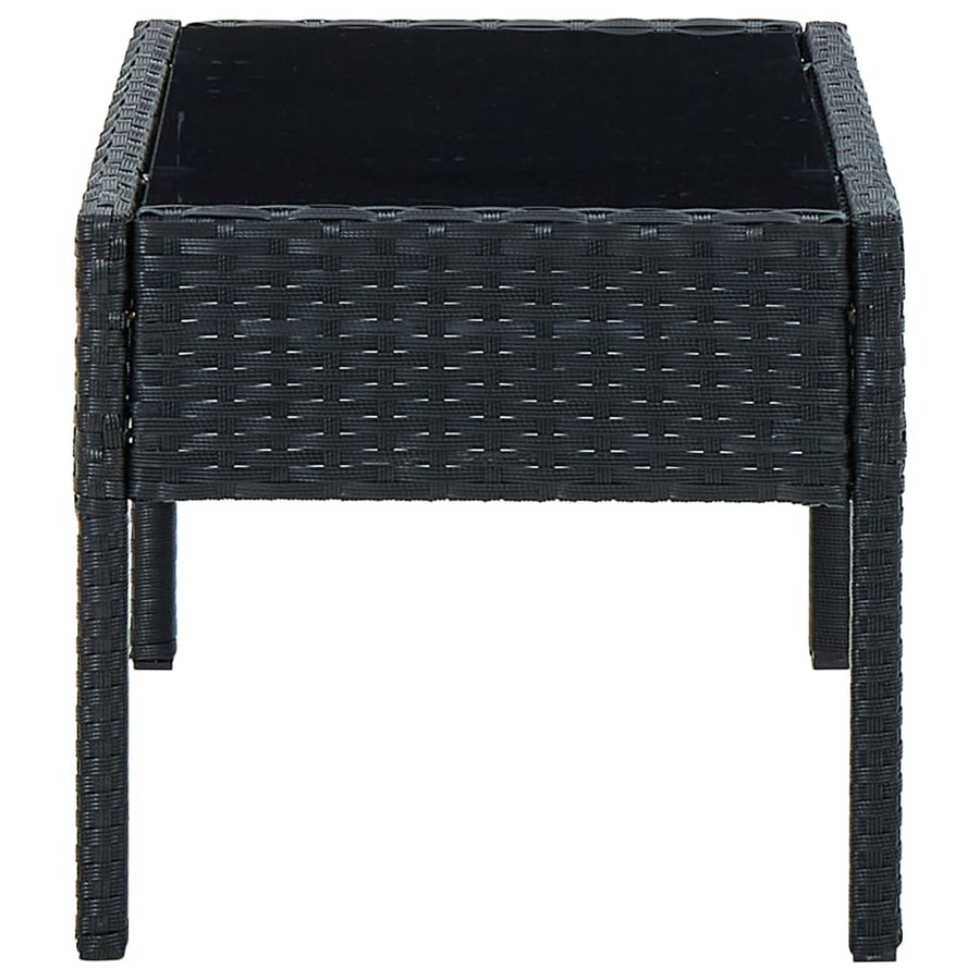 Tuintafel 75X40X37 Cm Poly Rattan Zwart