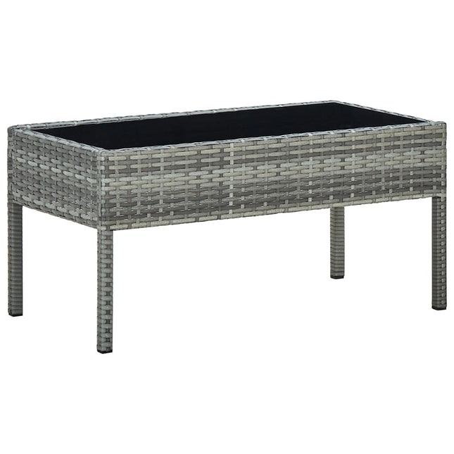 Tuintafel 75X40X37 Cm Poly Rattan Grijs