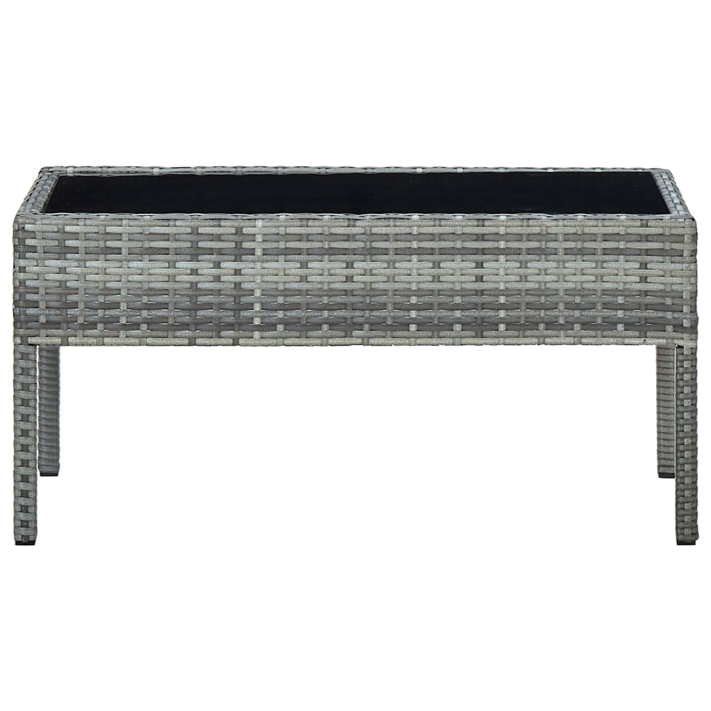 Tuintafel 75X40X37 Cm Poly Rattan Grijs