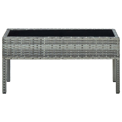 Tuintafel 75X40X37 Cm Poly Rattan Grijs