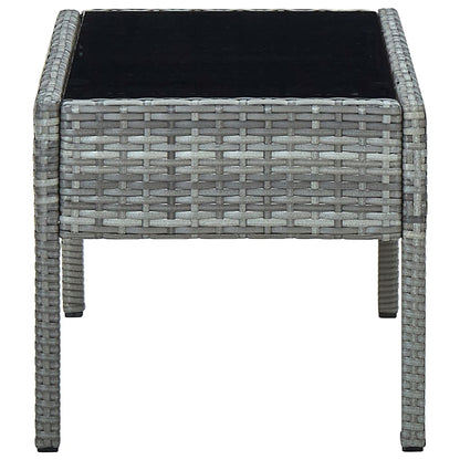 Tuintafel 75X40X37 Cm Poly Rattan Grijs