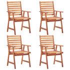 Tuinstoelen 4 stuks massief acaciahout bruin