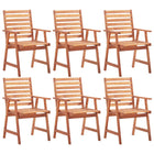 Tuinstoelen 6 st massief acaciahout 56x62x92 cm