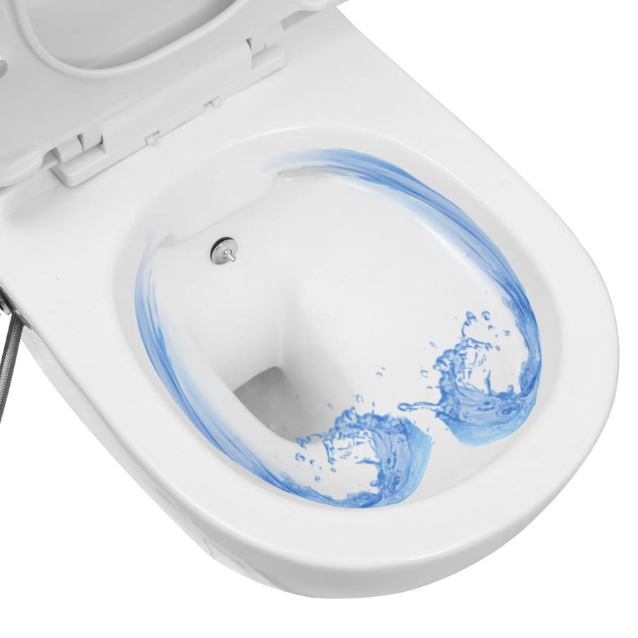 Hangend Toilet Randloos Met Bidetfunctie Keramiek Wit