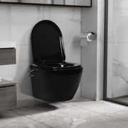 Hangend toilet zwart randloos met bidetfunctie keramiek