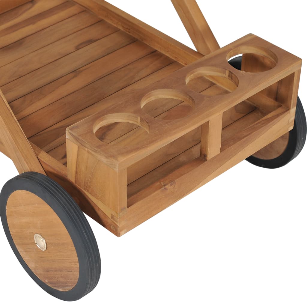 Theewagen massief teakhout