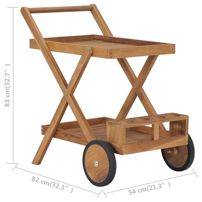 Theewagen massief teakhout