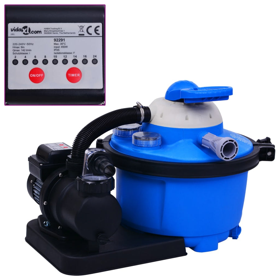 Zandfilterpomp Met Timer 450 W 25 l