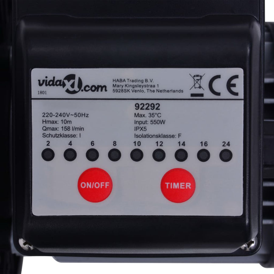 Zandfilterpomp Met Timer 550 W 50 l