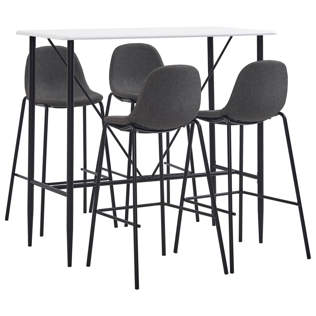 -Delige Barset Stof Donkergrijs