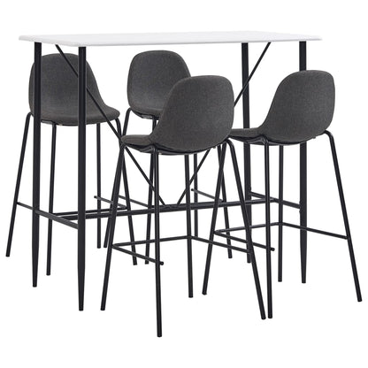 -Delige Barset Stof Donkergrijs
