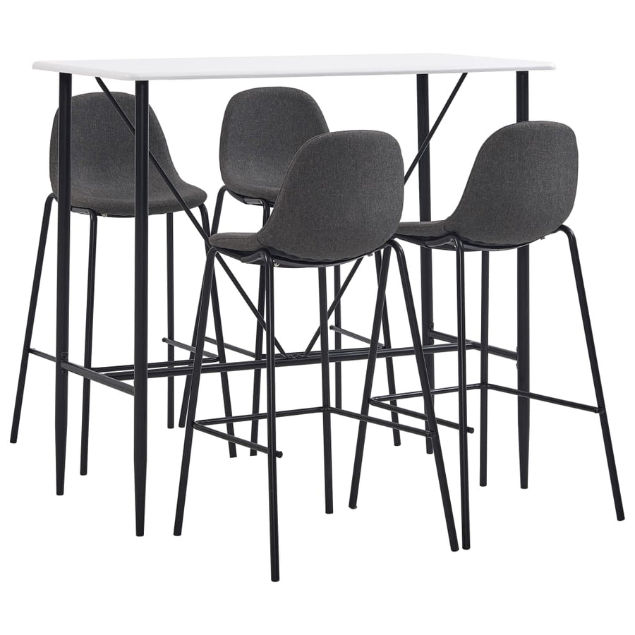 -Delige Barset Stof Donkergrijs