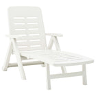 Foldable sun lounger plastic white