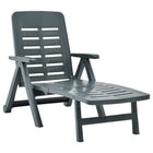 Foldable plastic sun lounger green