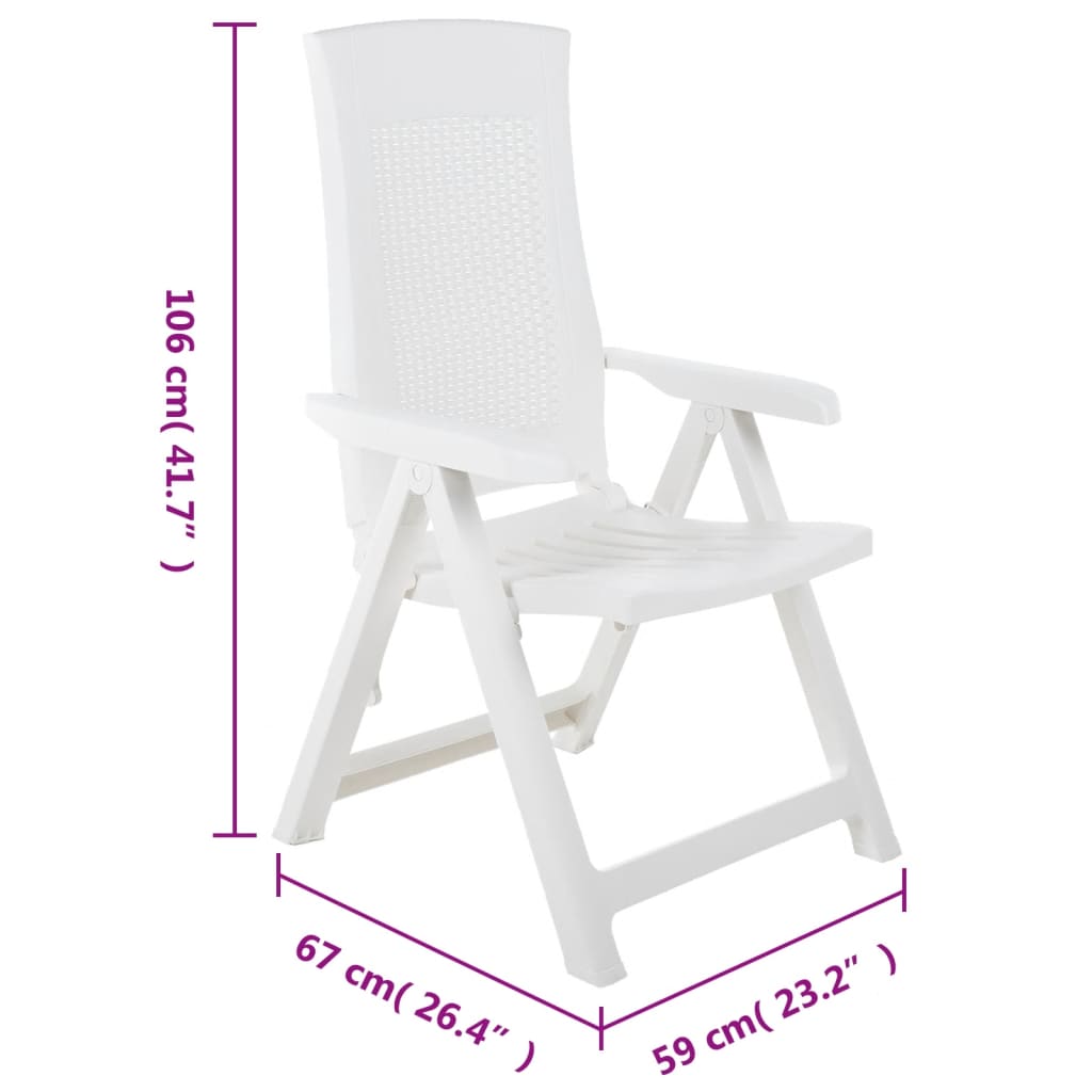 Tuinstoelen Verstelbaar Kunststof Wit