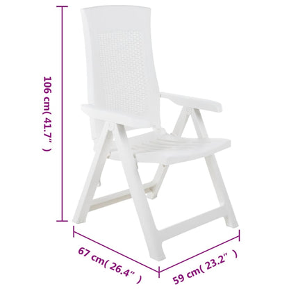 Tuinstoelen Verstelbaar Kunststof Wit