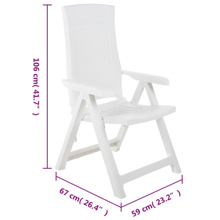 Tuinstoelen Verstelbaar Kunststof Wit