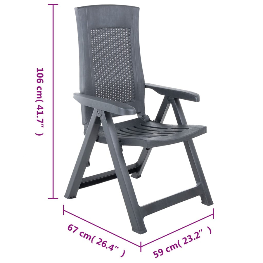 Tuinstoelen Verstelbaar Kunststof Kleurig Antraciet